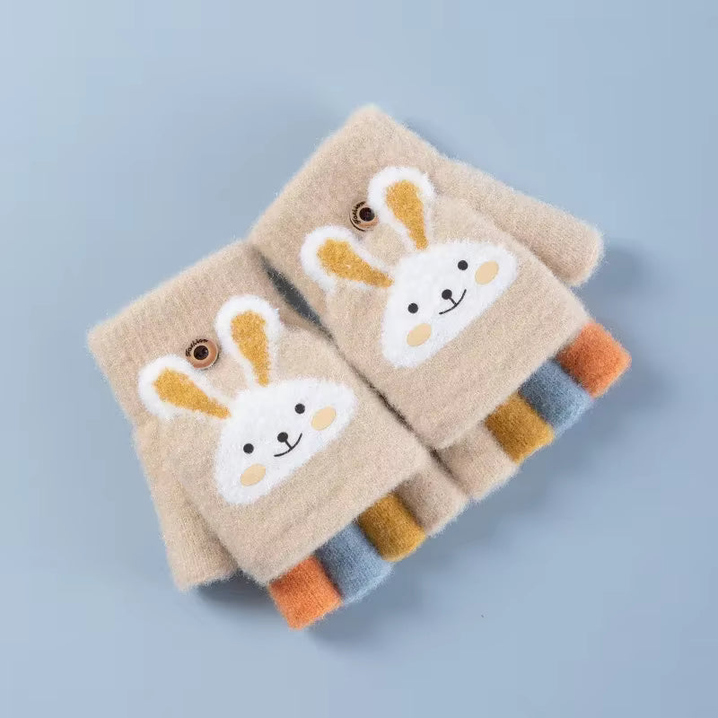 Kids Winter Fingerless Gloves