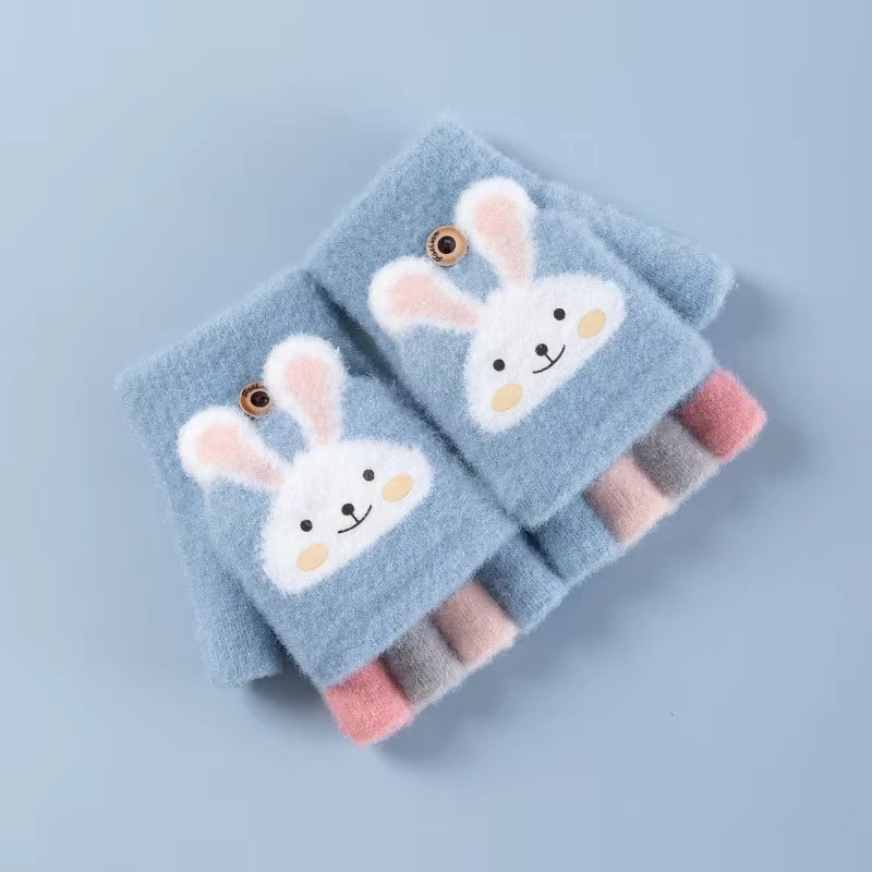 Kids Winter Fingerless Gloves