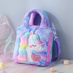 Girls’ Plush Unicorn Handbag with Shoulder Strap