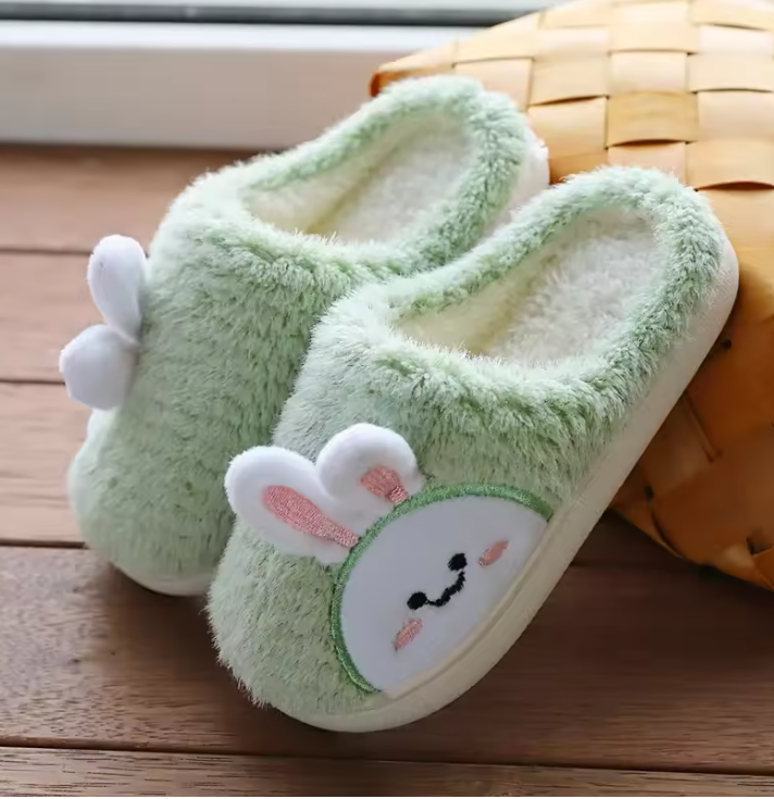 Kids Fluffy Bunny Slippers