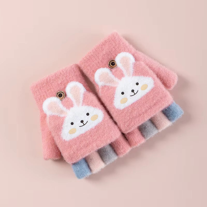 Kids Winter Fingerless Gloves