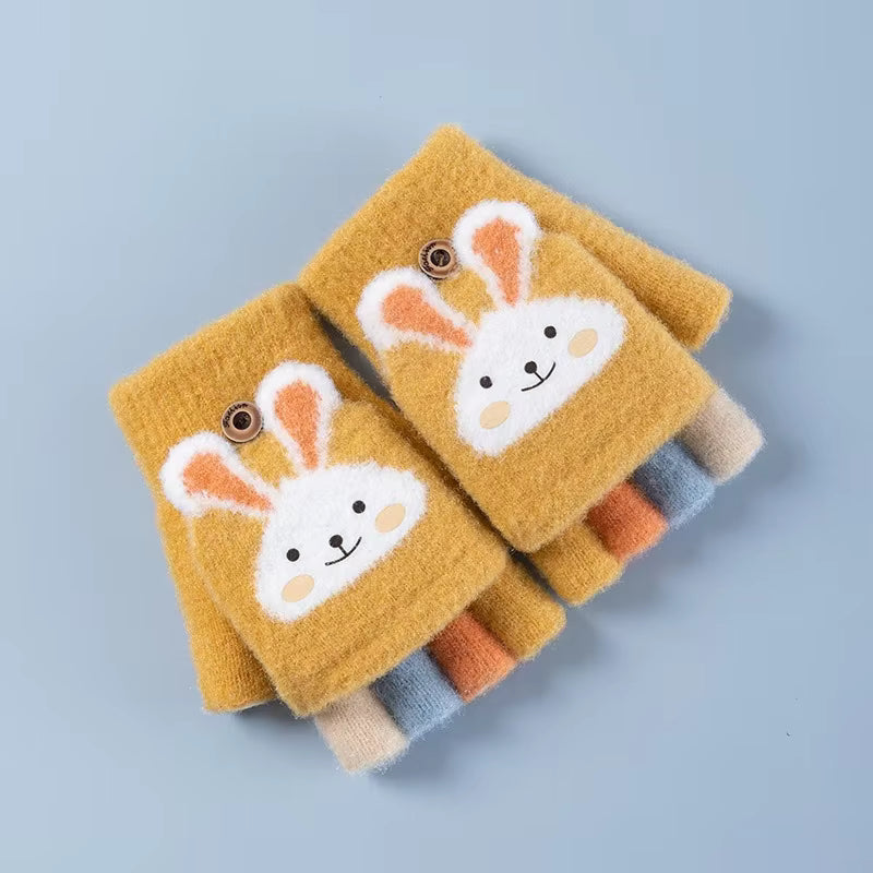 Kids Winter Fingerless Gloves