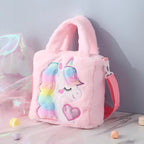 Girls’ Plush Unicorn Handbag with Shoulder Strap