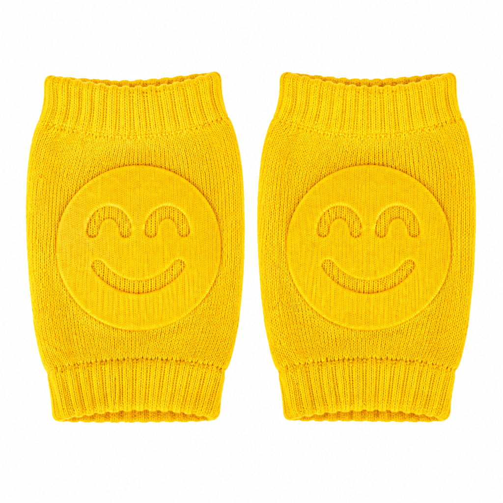Yellow smiley baby knee pads