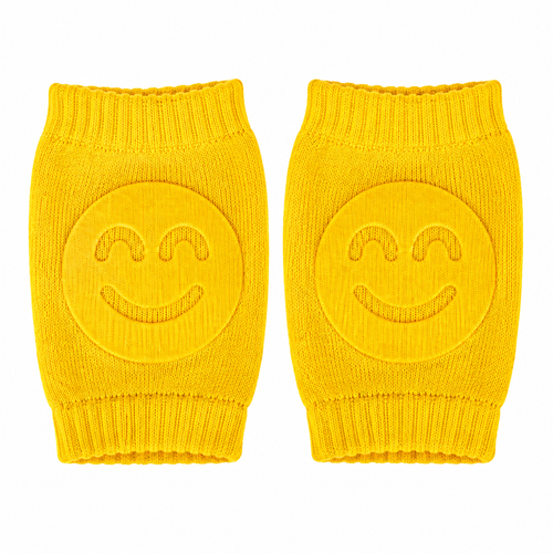 Yellow smiley baby knee pads