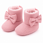 Light pink baby side-bow booties