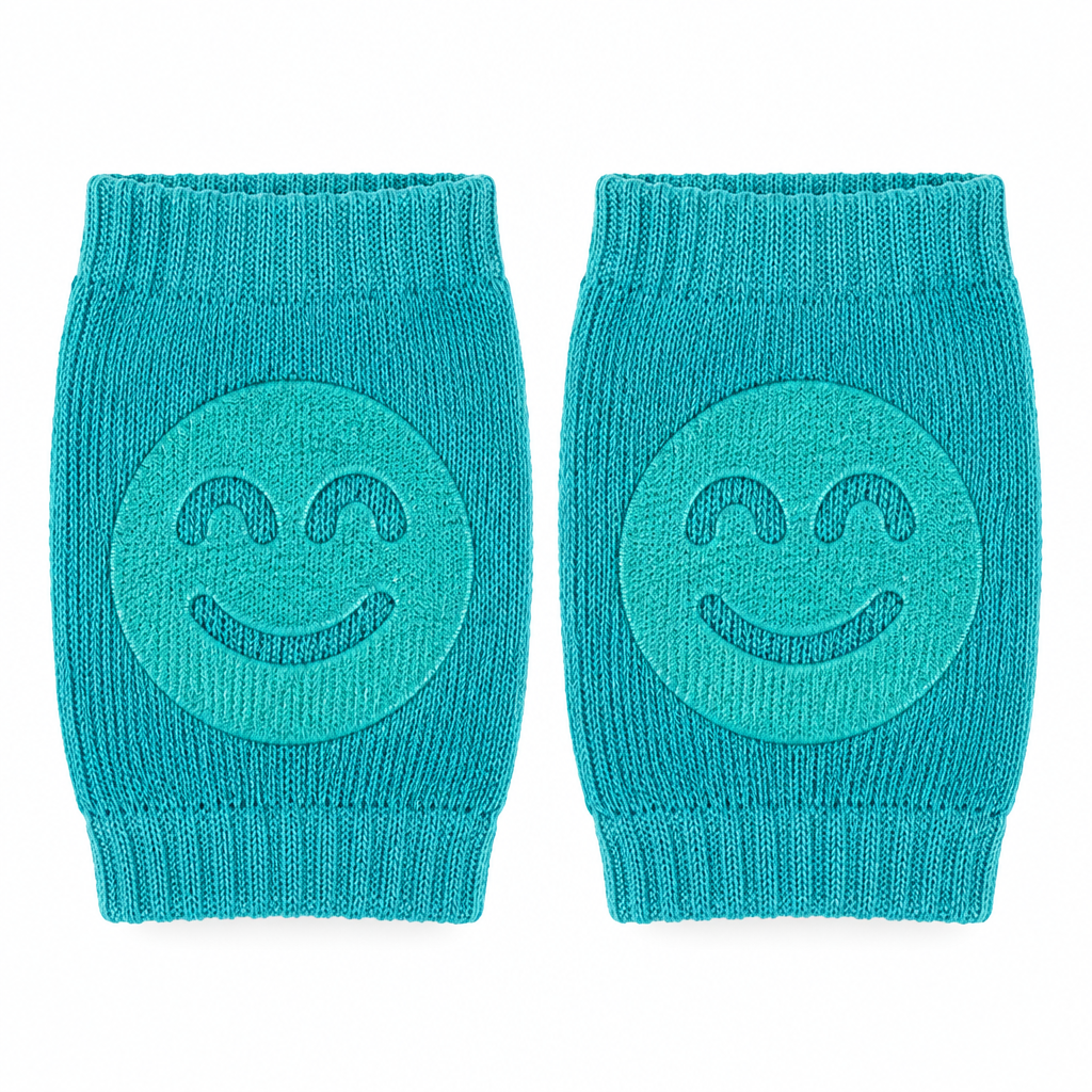 Turquoise smiley baby knee pads