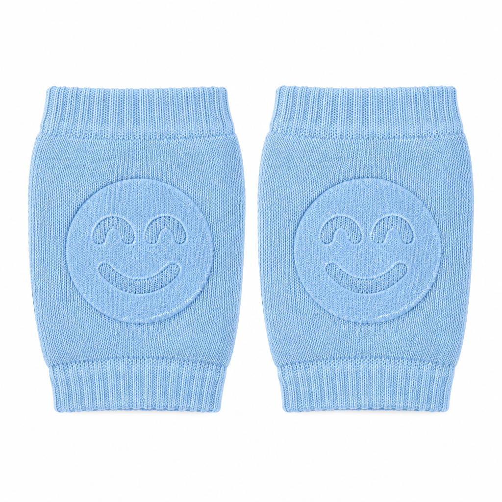 Light Blue smiley baby knee pads