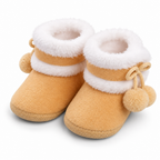 Camel baby pom-pom booties