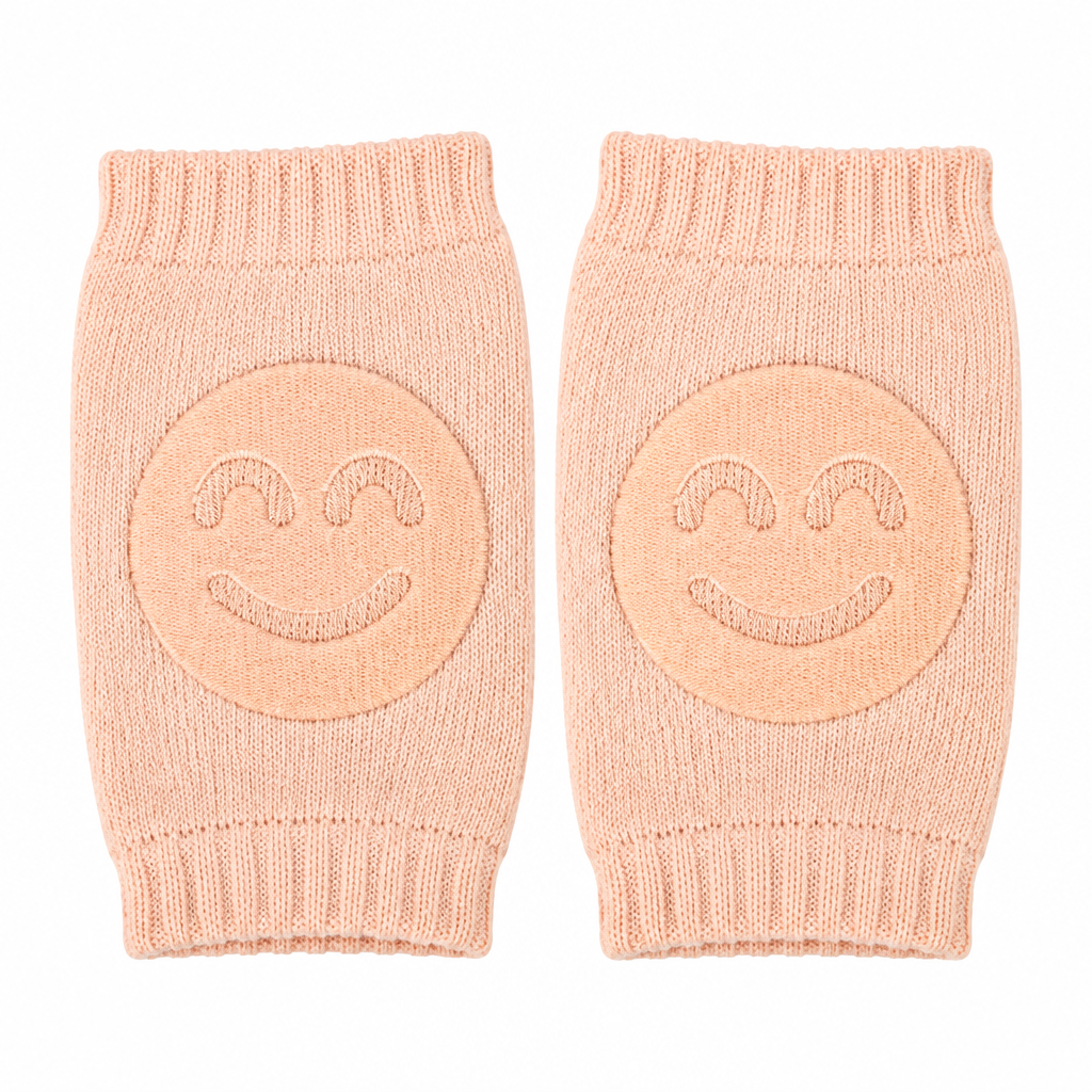 Peach smiley baby knee pads