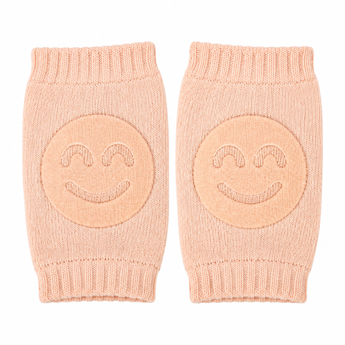 Peach smiley baby knee pads