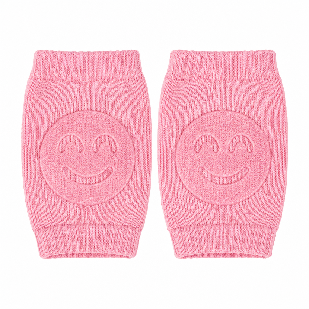 Pink smiley baby knee pads