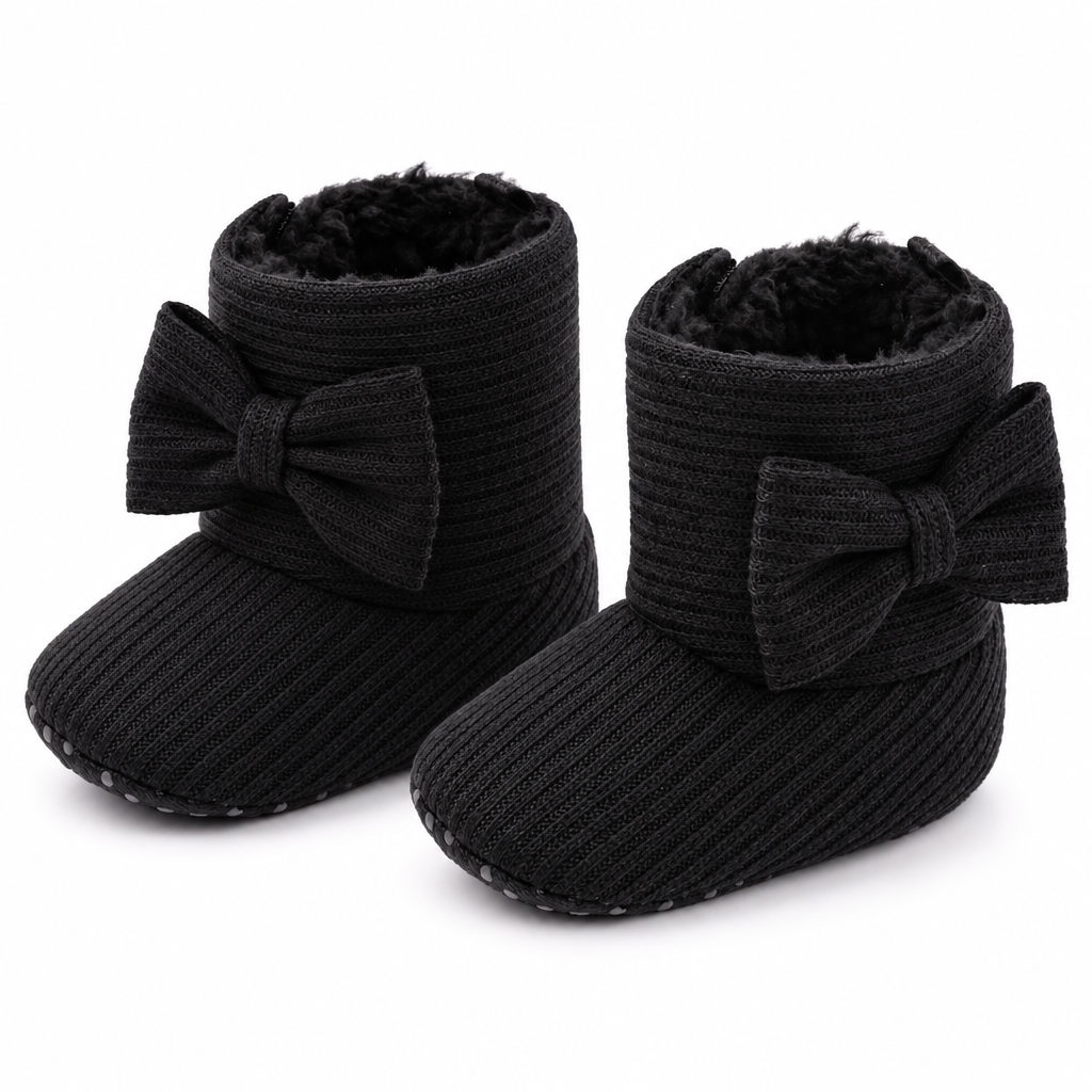 Black baby side-bow booties
