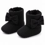 Black baby side-bow booties