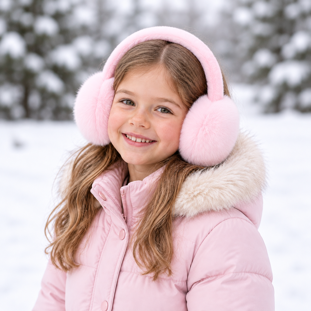 Light pink earmuffs, square portrait