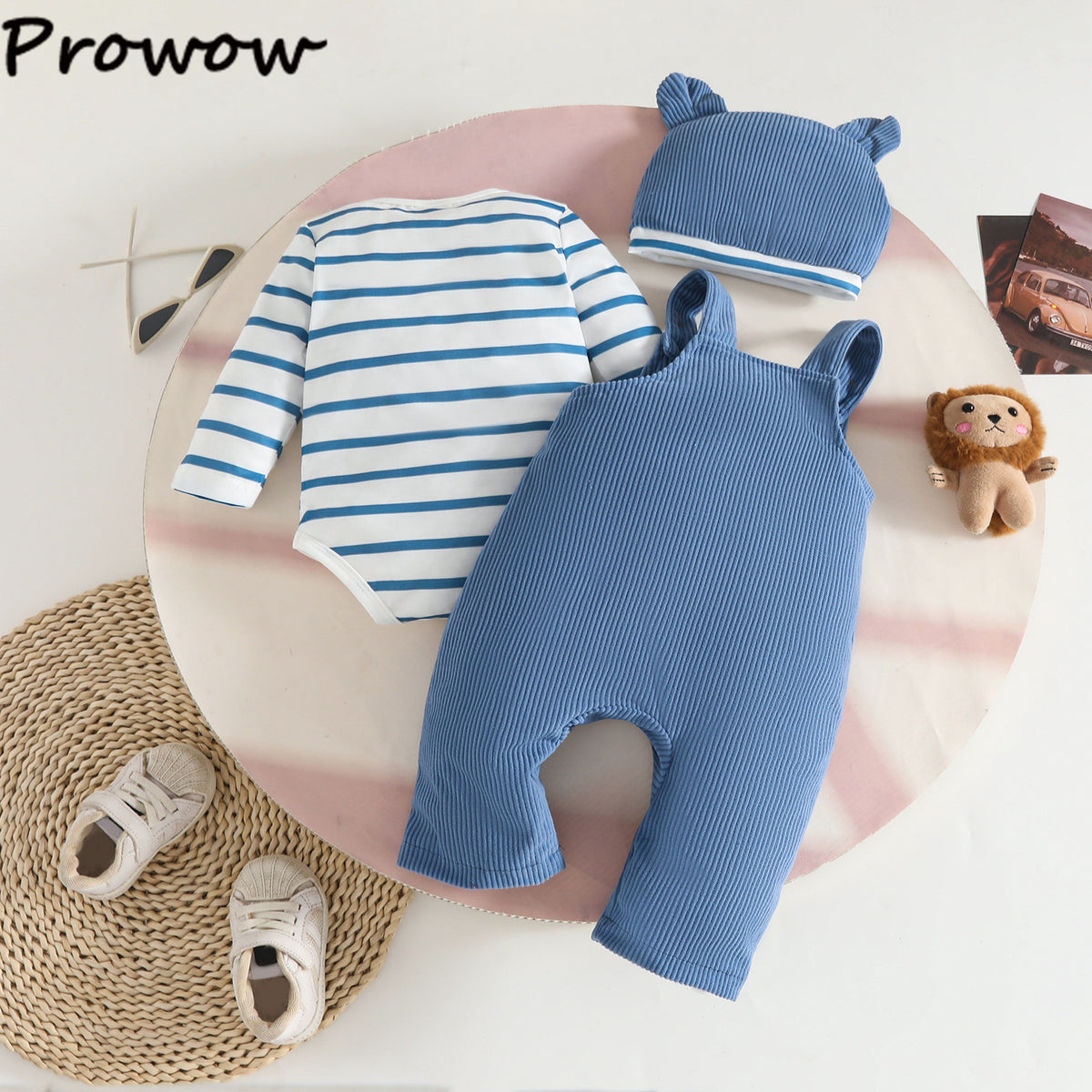 Baby Bear Dungaree & Hat Set